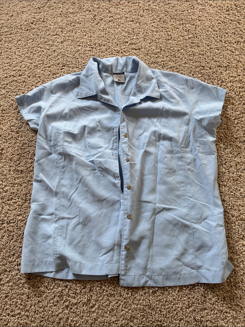 Columbia Pale Blue Short-Sleeve Button-Down Shirt